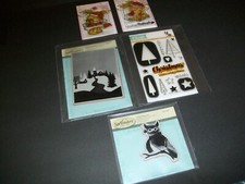 Christmas Clear Rubber Stamps Assorted Lot 5 Packs Cardmaking Scrapbooking Used