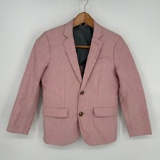 J Crew Crewcuts Suit Jacket Boys 10 Pink Ludlow Stretch Oxford Cloth