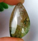 35x19x11mm Natural Yellow Green Ghost Crystal Quartz Freeform Pendant AD61685