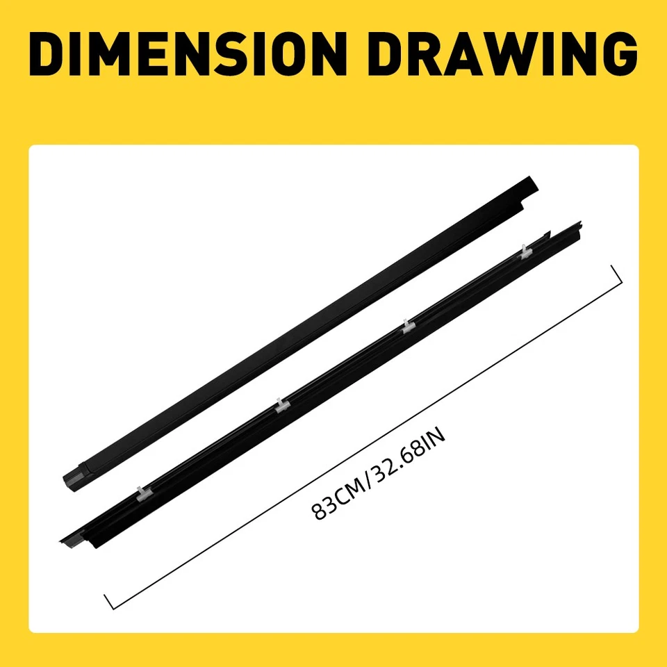 2x Outside Window Moulding Weatherstrip Trim Seal Belt Fits Toyota Tacoma 95-04 - Image 2 of 4
