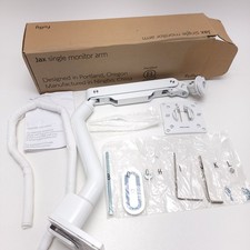 Fully Jax Monitor Arm WHITE Single Display Desk Mount