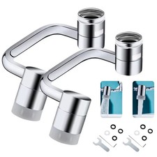 Universal 1080 Rotating Faucet Extender Aerator,2 Packs Solid Brass Universa...