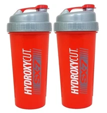 Muscletech Hydroxycut SX-7 Protein Powder Mixing Shaker Bottle 24 oz - 2 Pack