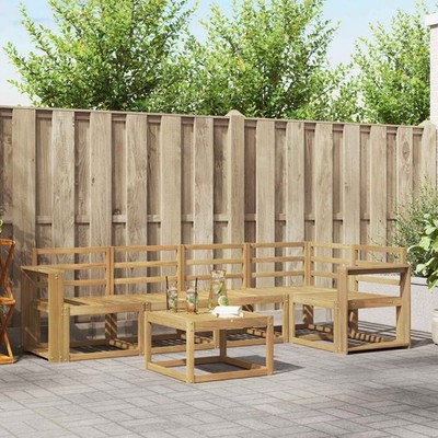 Outdoor Sofagarnitur 6-tlg. weiß massives Akazienholz