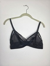 Black Lace Sheer Nursing Bra Wireless Strappy Breastfeeding Small Chest 34B