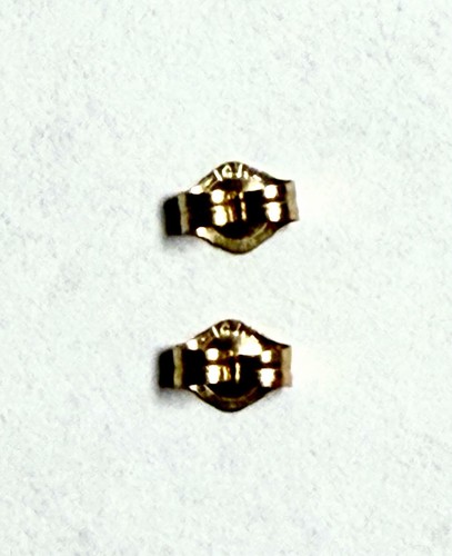 Solid 14K Yellow Gold 5mm Secure Earring Backs for Stud Earrings Pair Authentic