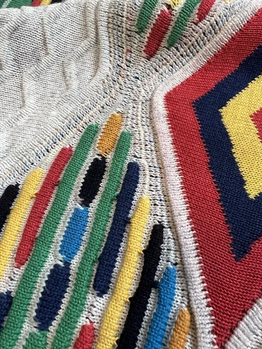 Suéter tejido 3D Carlo Colucci estilo Coogi vintage - raro - Imagen 16 de 17
