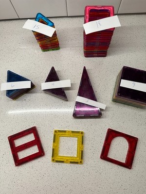 Magformers & Shape Mags magnetic building tiles loose lot of 58