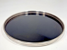 Vintage Gorham Sterling Silver 1317 w/ Black Melamine Serving Tray 9.25" x .75"
