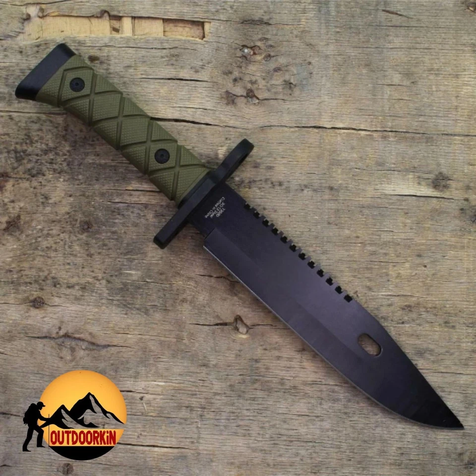 Боевой ВЫЖИВАНИЯ военный тактический БОУИ охоты фиксированное лезвие нож + ножны 13,5» - Изображение 3 из 4
