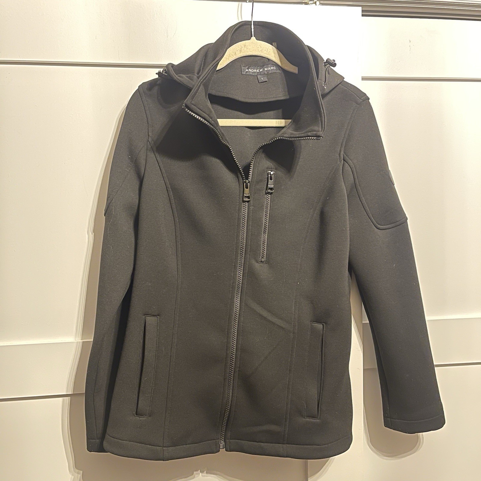 Andrew Mark Black Performance full zip hooded Jac… - image 1