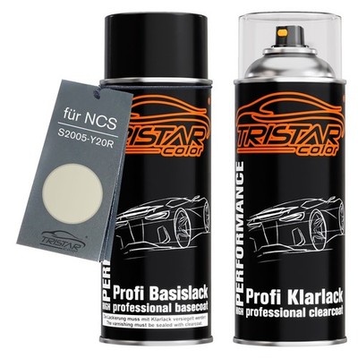 Autolack Spraydosen Set für NCS S2005 Y20R Beige Basislack Klarlack Sprühdose
