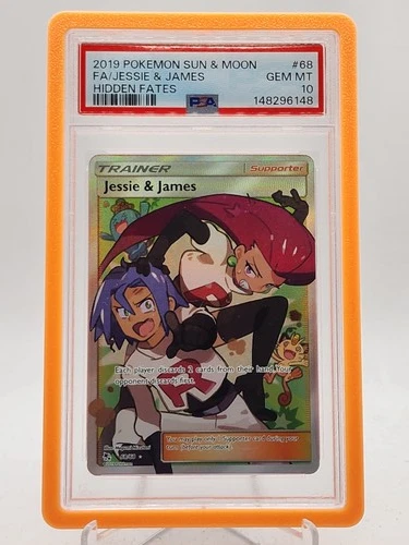 JESSIE & JAMES 2019 POKEMON HIDDEN FATES FULL ART #68/68 PSA 10 Q3963