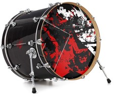 Vinyl Decal Skin for 24" Bass Kick Drum Head Baja 0003 Red