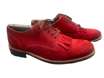 Ted Baker Tich2 Herren Größe 8/42/US9 Rot Tussle Wildleder Oxford Schuhe