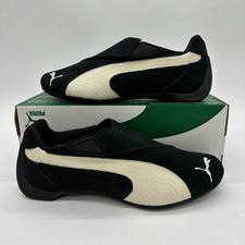 Puma Slipcat Men's Size 10 Black White Leather Athletic Shoes 406357 03
