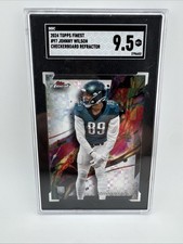 2024 Topps Finest Football  /150 Johnny Wilson Purple Xfractor Eagles RC SGC 9.5