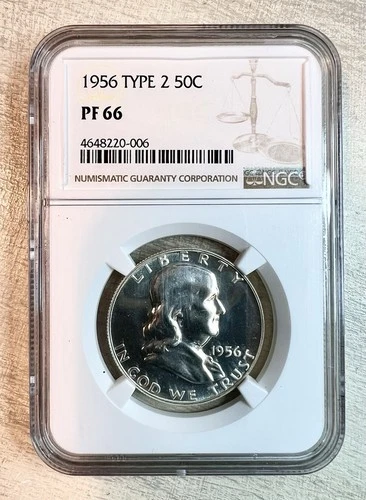 1956 Franklin Half Dollar Type 2 NGC PF66 Proof Silver Gem $1 START NR!