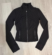 AUTHENTIC Lululemon Define Cropped Jacket Nulu Flocked Polka Dot Black Size 2