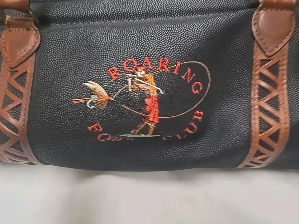 Bolso de Lona Grande VGN Roaring Fork Club de Golf Bordado Cuero Guijarro Negro  Foto 2 de 4