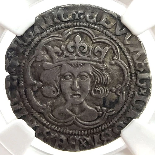 1477 -1480 SILVER ENGLAND GROAT EDWARD IV CROSS PATTEE COIN NGC AU 53 TOWER MINT