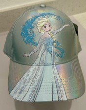 Disney Parks Frozen Elsa Youth/Small Adult Blue Shining Silver Adjustable Hat