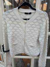 Mango ladies cream knit cardigan size M