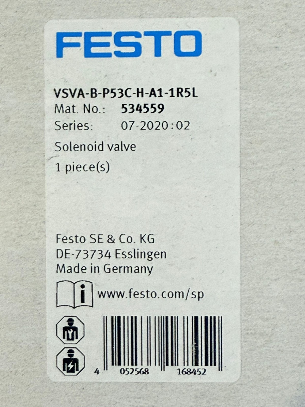 Festo Magnetventil VSVA-B-P53C-H-A1-1R5L / 534559 -Neu/OVP-