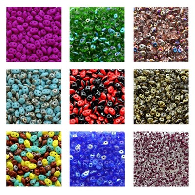 Matubo Superduo  Pressed Beads 2.5x5mm Czech Glass 22.5g Tube versch. Farben