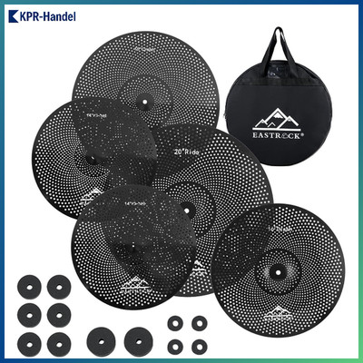 Becken-Set 5-teilig mit Tasche, 35,6 cm Hi-Hat, 40,6 cm Crash schwarz