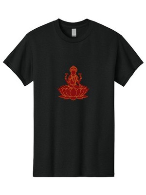 Lakshmi-Lotus Mens Graphic Tee, 100% Cotton, Casual Summer Wear