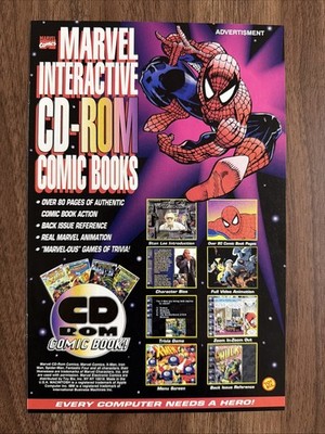 Marvel Interactive CD-ROM Comic Books Print Ad Promo Spider-Man Retro PC 90s