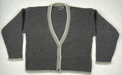 Traverse Bay Woolen Co XL Cardigan Sweater Metal Buttons Gray B13