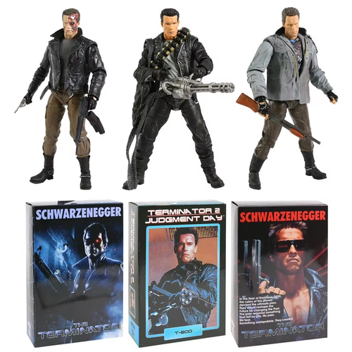 Figurine Terminator 2 T-800 Arnold Schwarzenegger Avec Moto - 18 Cm NECA - Neuf