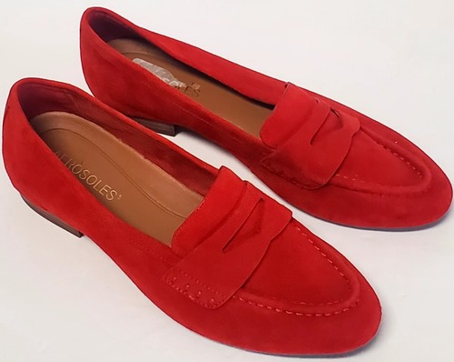 AEROSOLES Map Out Zapatos Rojo Gamuza Penny Mocasín Plano EE. UU. 6 Suelas de Goma Tacón Bajo - Imagen 5 de 10