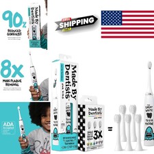 Kids Electric Toothbrush with Timer Rechargeable Shark Design for Ages 2 Plus