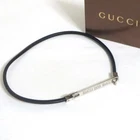 Authentic Gucci Black Leather Dog Collar 50cm/19.68" Made in Italy Good w/ Box
