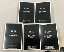 5x BLEU DE CHANEL Paris Eau de Toilette Pour Homme Samples 1.5ml Each Brand New
