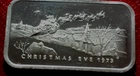 Vintage Christmas Eve 1973 Art Bar-Colonial Mint 1 Troy oz.999 Fine Silver