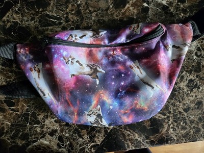 Space Cat Galaxy Fanny Pack Unisex Belt Bag Kitty TikTok Y2K Whimsical