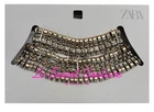 ZARA WOMAN NWT SS26 METAL RHINESTONE CHOKER NECKLACE AGED GOLD 4548/239/970