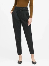 Banana Republic Black High Rise Tapered Cropped Pant-Size 2-NWOT