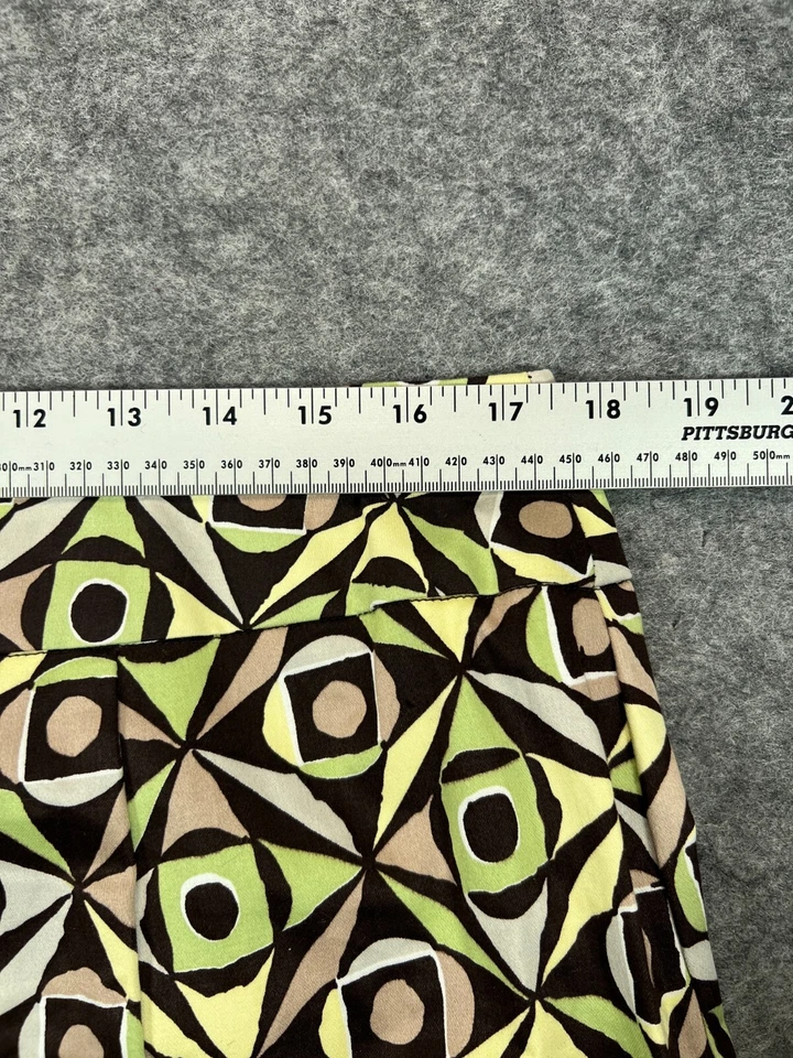 Falda Dressbarn Midi Línea A Mujer 16 Marrón Verde Geométrica Trabajo Informal Damas Foto 2 de 4