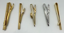 Tie Clip Lot of 5 Swank Anson Gold & Silver Tone Menswear Bar/Clip