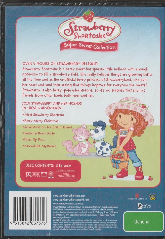 Strawberry Shortcake-Super Sweet Collection (DVD, 2008, 6-Disc Set) Region 4 - Image 2 of 2