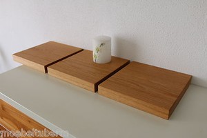 3x Wandboard Eiche Massiv Holz Board Regal Steckboard Regalbrett