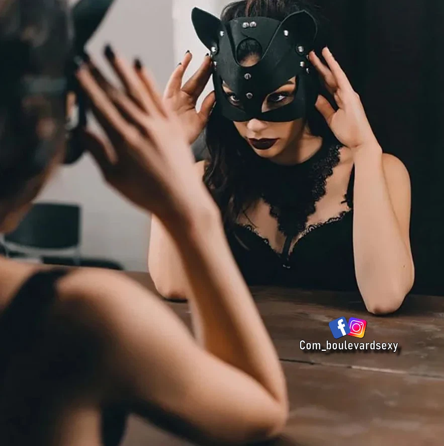 🔞 Masque Similicuir Cosplay CatWoman Leather Sexy Carnaval Goth Renard - Photo 2/4
