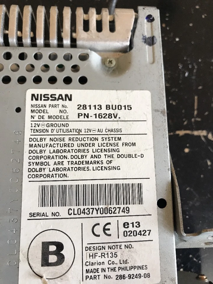 Nissan Almera Tino 2002 Jahr Rhd Radio CD-Player Pn1628V 28113Bu015 - Bild 2 von 4