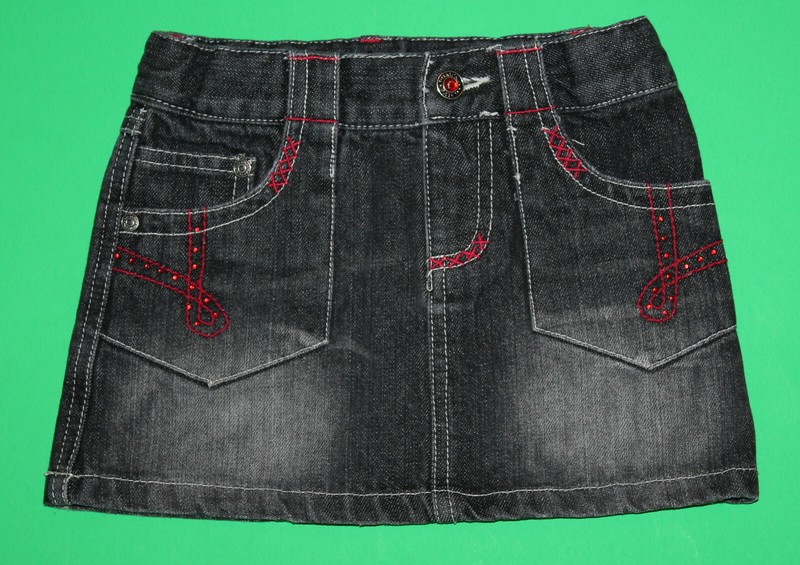 4 5 VG Pumpkin Patch FROM RUSSIA WITH LOVE Black Denim Jean SKIRT Girls 