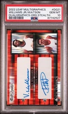 PSA 10 PEYTON WATSON #/25 Auto VINCE WILLIAMS - 2022 Leaf Multigraphics STEALTH